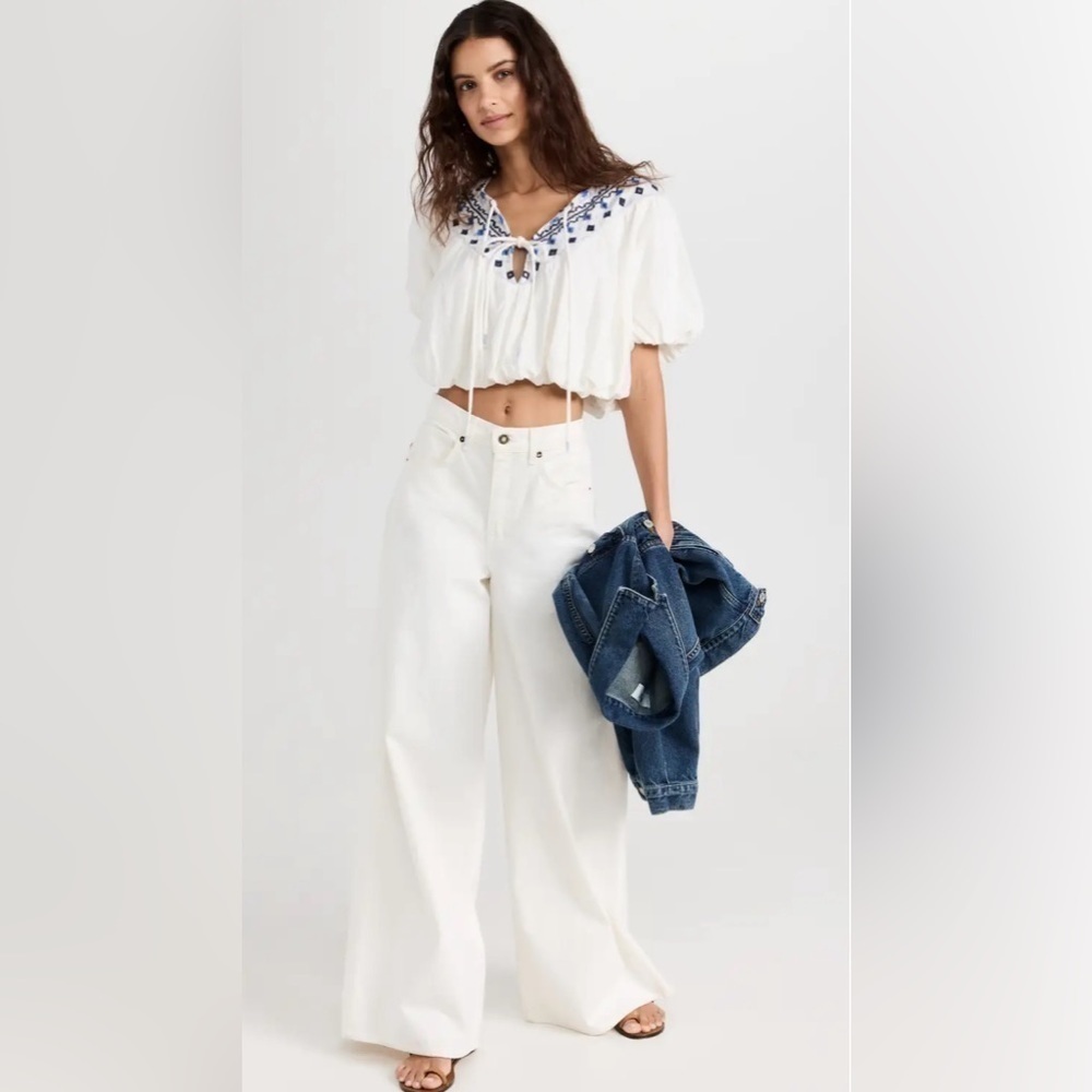 NEW Free People Joni Embroidered Top size S